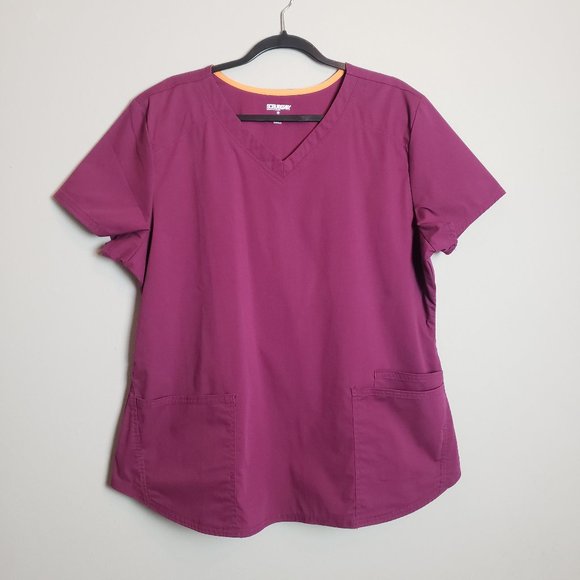 Scrubstar V-Neck Core Essential Wine Scrub Top XL - Picture 1 of 6